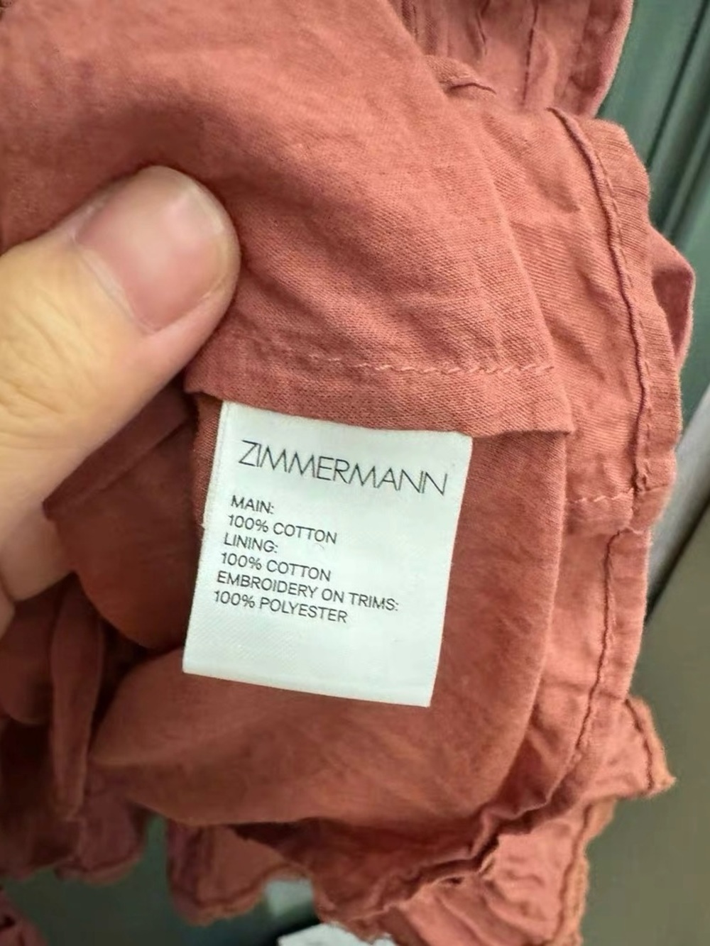 Zimmermann Rust Ruffle Lace Off-Shoulder Dress - Picture 4 of 6